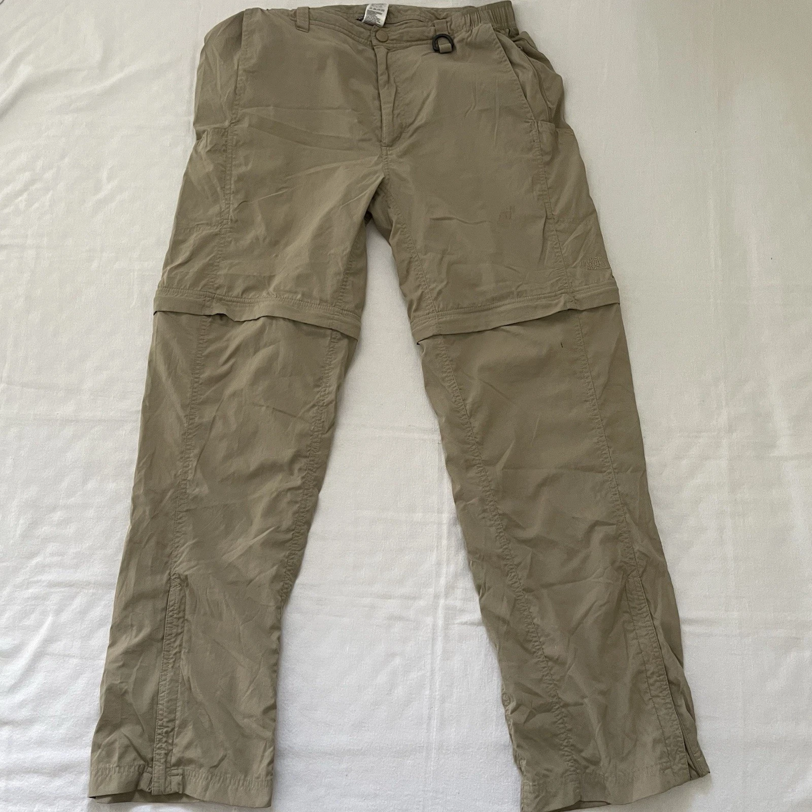 The North Face Men Paramount Peak Convertible Cargo Pants LARGE Khaki Outdoor