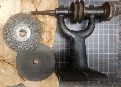 Vtg Cast Iron Arbor Buffer Grinder Belt Drive Buffalo Forge Champion Era