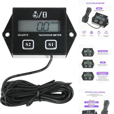 Tachometer,Car Accessories Small Engine Tachometer,Waterproof Inductive Tacho Ga