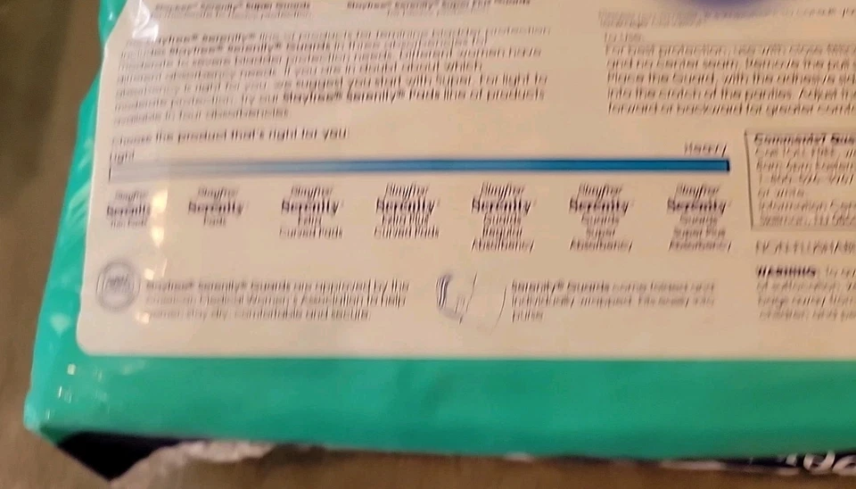 Protección de vejiga Stayfree SERENITY Stayfree de colección NOS 1996 SUPER PLUS - Paquete de 24  Foto 4 de 4