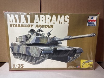 ESCI ERTL M1A1 ABRAMS Staballoy Armour Tank 1/35 Scale Plastic Model Kit Sealed.