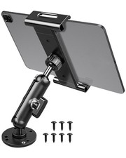 Heavy-Duty Aluminum Tablet Mount with Drill Base  Dual-Joint 360  Swivel, Fits