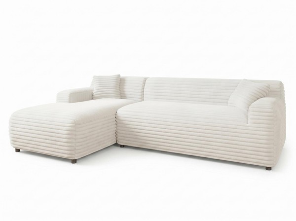 LuxuriöSes WeißEs L-FöRmiges Ecksofa Stoffsofa WohnzimmermöBel Modern-image