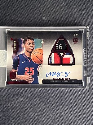2023-24 Topps Three Marcus Sasser RC #120 /5 Triple Patch Auto