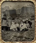 1/6th Plate Ambrotype - Seaside Family Outing - Full Thermoplastic Union Case