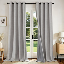 Joydeco Blackout Curtains 96 Inches 52"W x 96"L Pack of 2 , Greyish White