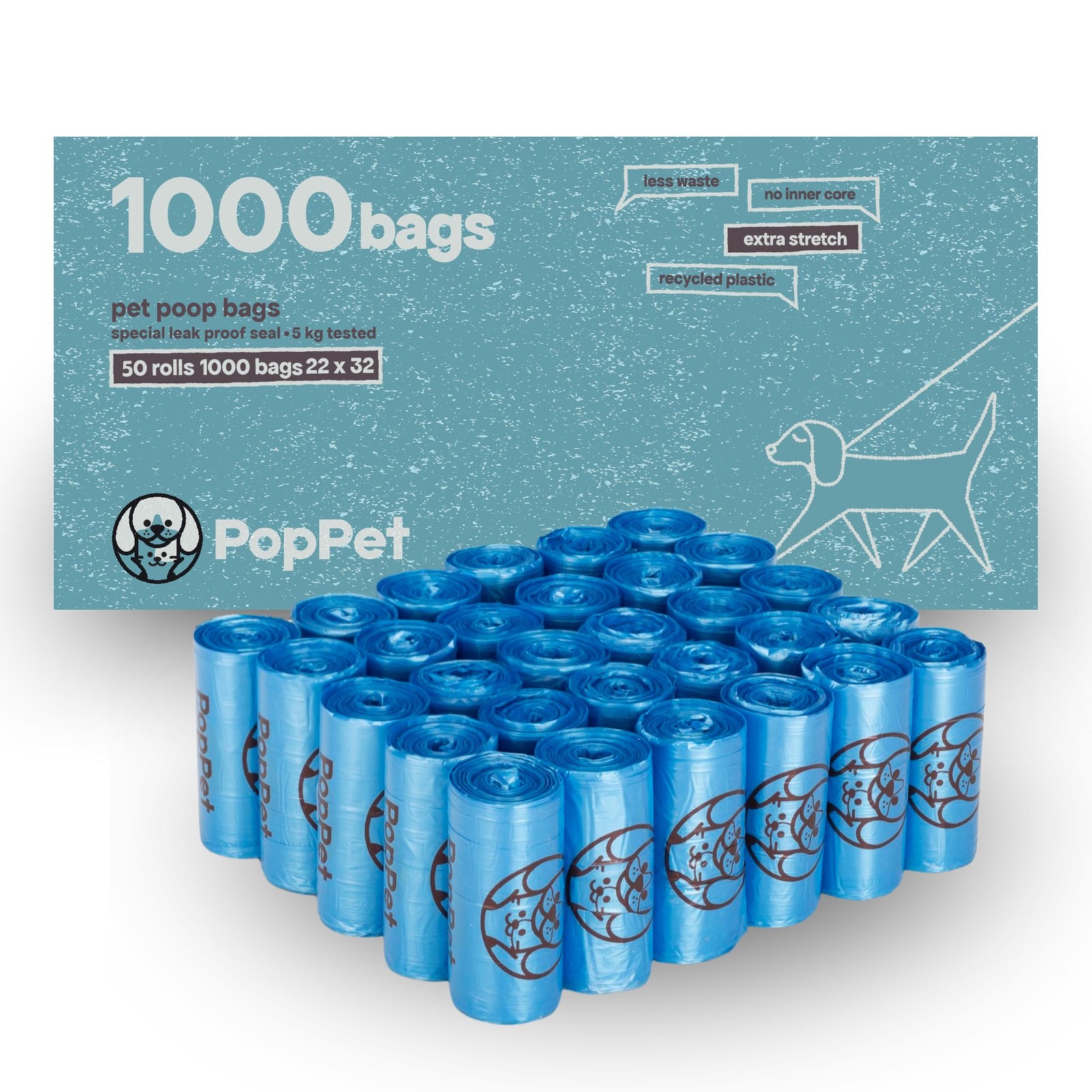 Sacs Hygiéniques pour Chiens Extra Stretch Premium Haute Résistance 15 Microns