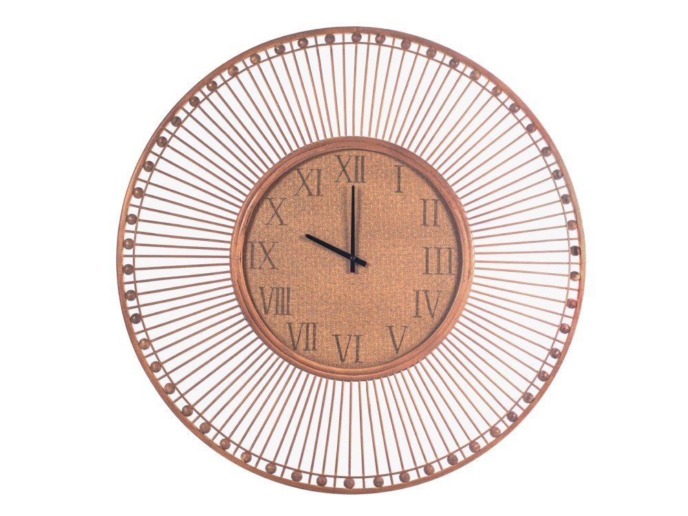 H&H Wall Clock in Dark Bamboo Wood 81x4 cm