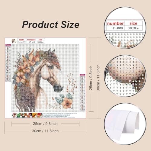 5D Flowers Diamond Art Painting Kits for Adults,Horses Diamond Art for - Bild 3 von 6