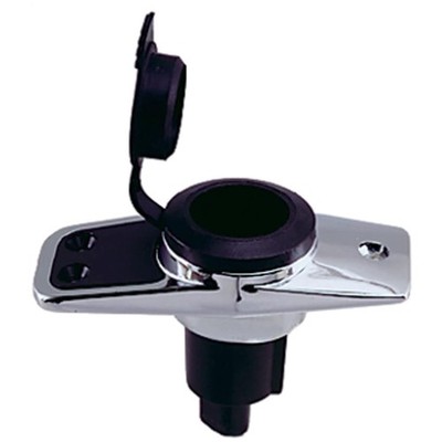 Black 2-Pin Plug-in Base - Chrome-Plated, 3.75''x1.75''
