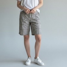 O'Neill Men's Khaki Plaid Shorts Size 34 Flat Front Beach Summer Skater Surfer