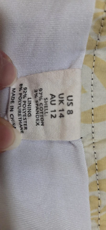 Pantalón corto de golf Loudmouth para mujer amarillo/negro/blanco estampado geométrico talla 8 Foto 4 de 4