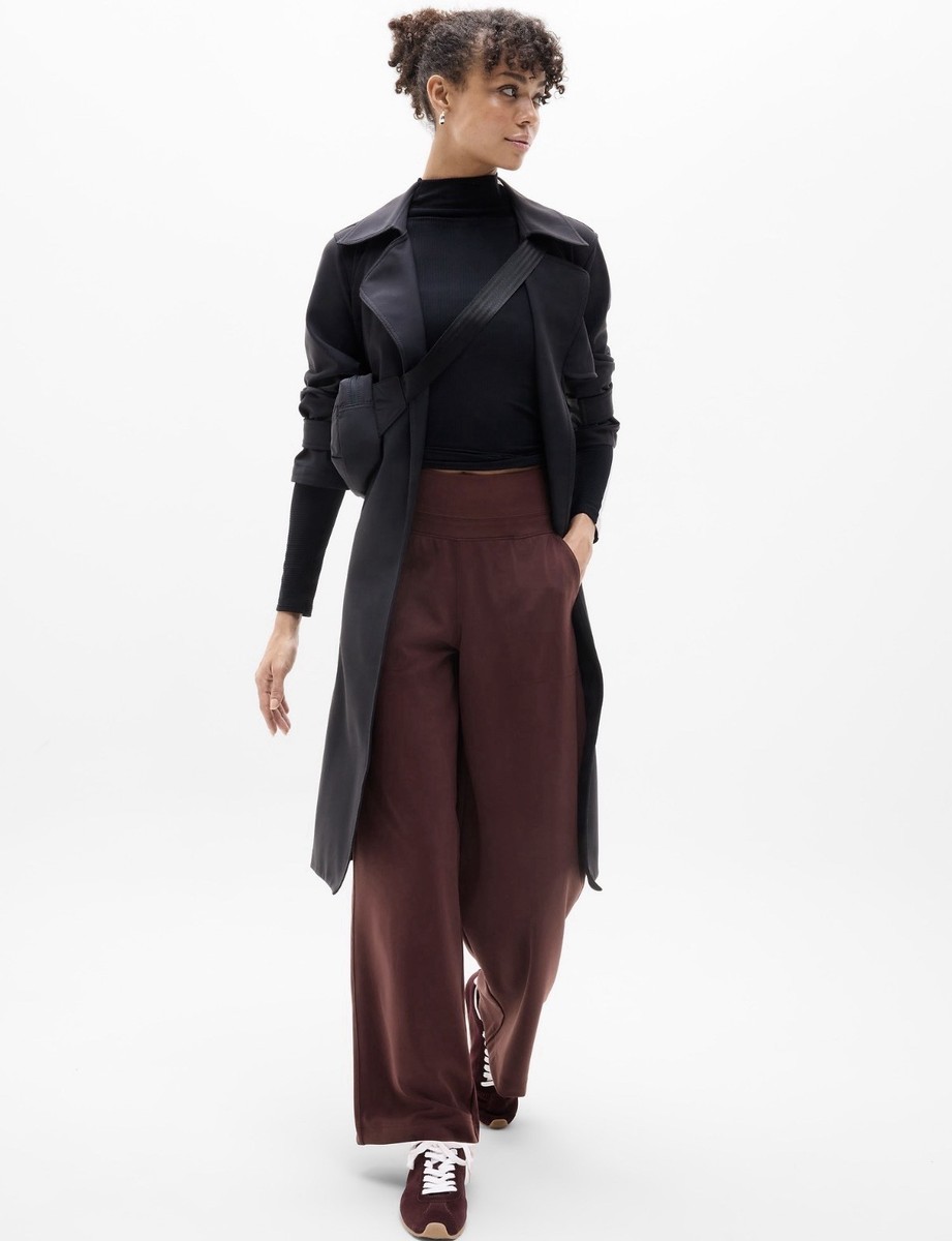 NWT Athleta Venice Wide Leg Pant Garnet S Small Casual Travel