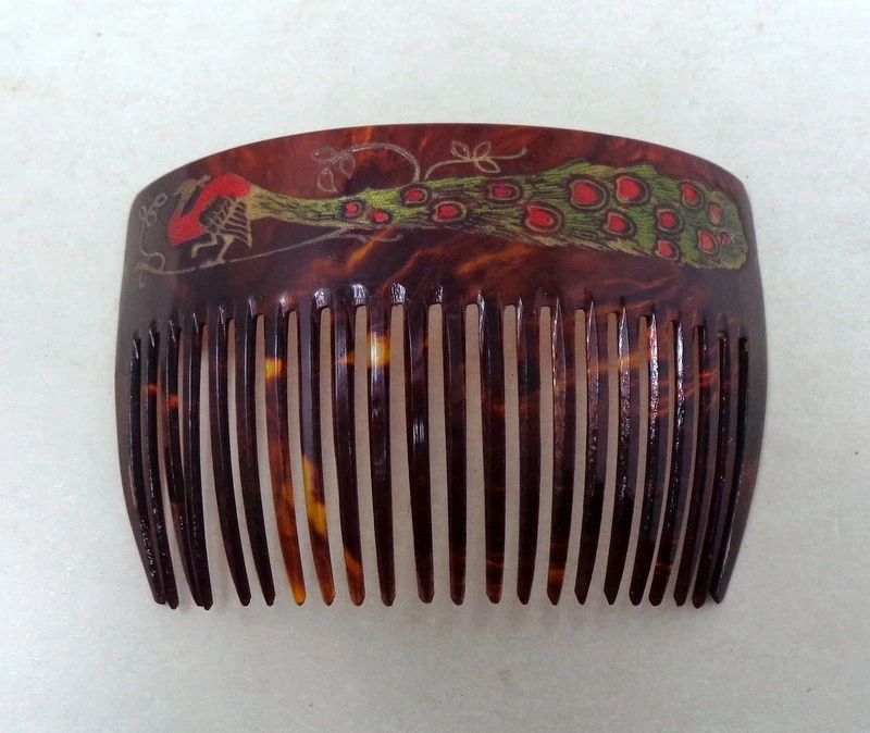 Petit peigne à cheveux pour chignon écaille claire