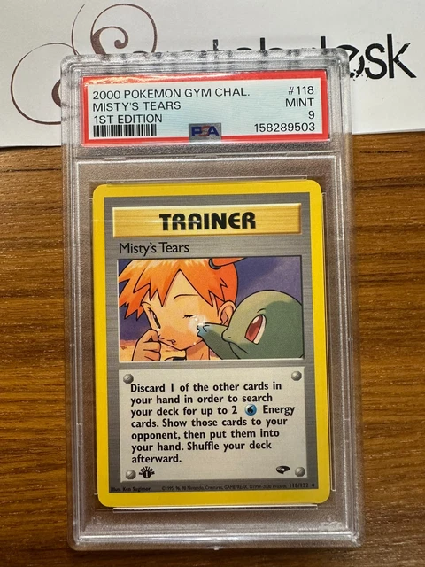 PSA 9 - 1st Edition MISTY'S TEARS - POKEMON GYM CHALLENGE - 118/132 Trainer