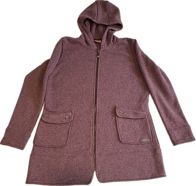 Merrell Women s Fleece Hooded Jacket Coat Purple Plum Size Large L Zip Pockets