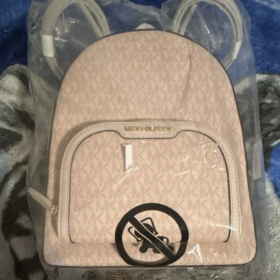 Michael Kors Pink Blush Logo Small Backpack Women's Gold Hardware Zipper Accent