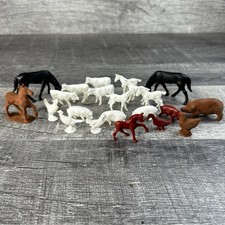 Vintage Plastic Farm Animals Lot 22 Barnyard Mini Figures Train Dollhouse Toys
