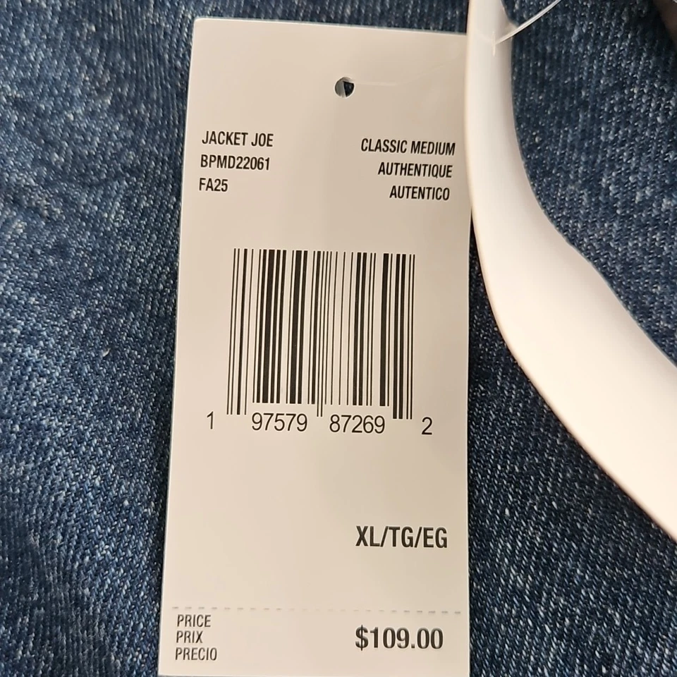 Chaqueta Denim Buffalo David Bitton Para Hombre XL Azul Lavado Medio Nueva Con Etiquetas 100% Algodón NUEVA Foto 4 de 4