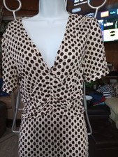 BANANA REPUBLIC Brown PolkadotsPattern Dress Size M