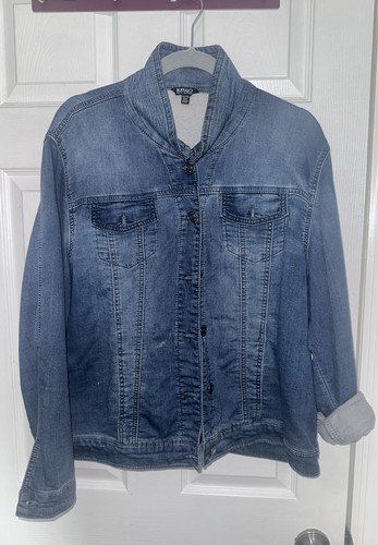 Buffalo David Bitton Women's Blue Button-Front Jacket w/ Pockets XXL/TTG