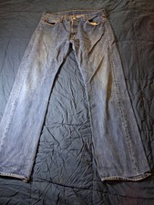 Levis 501 Original Fit Mens Blue Denim Straight Leg Button Fly Jeans 36x34