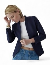 J. CREW WOMAN GOING-OUT BLAZER - STRETCH TWILL NAVY BLUE - SIZE 2