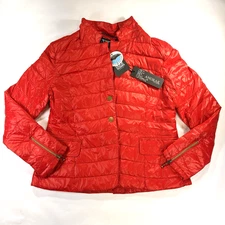 NWT My Anorak Duck Down Puffer Jacket Sz L Red Packable w/Bag Lightweight NEW