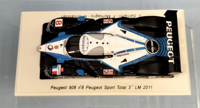 SPARK 1/43 Peugeot 908 n°8 Peugeot Sport Total 3rd LM 2011