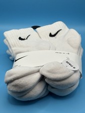 Nike Youth White Crew Socks 6 Pair Pack   Size 10C  3Y   New