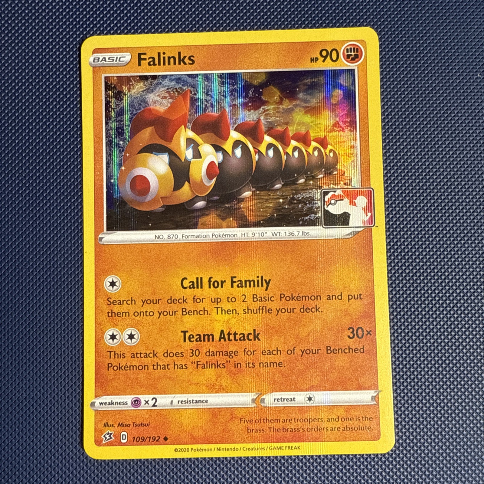 Falinks 109/192 Pokemon Prize Pack Series 1 Variant Rebel Clash Line Holo NM G