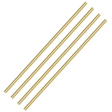 4 Pieces 12 inches 1/4 inch Brass Rods, Sutemribor Brass Solid Round Rod Lathe