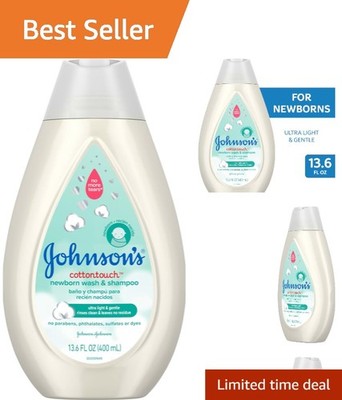 Johnson's CottonTouch Newborn Baby Shampoo & Wash 13.6oz - Hypoallergenic & Safe