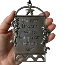 Basic Spirit Canada Pewter Mermaid Wall Sign Starfish Coastal Décor 5x3 Ornament
