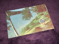 Postcard, Shoreline Camp Quinibeck  1950's color vintage, protective sleeve