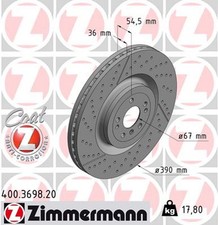 2x Bremsscheibe COAT Z ZIMMERMANN 400.3698.20 für MERCEDES GLS X166 GLE GL C292 2x Bremsscheibe COAT Z ZIMMERMANN 400.3698.20 für MERCEDES GLS X166 GLE GL C292