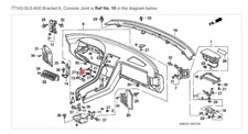 HONDA ACURA GENUINE OEM NSX Bracket A, Console Joint ☆ 77143-SL0-A00 ☆