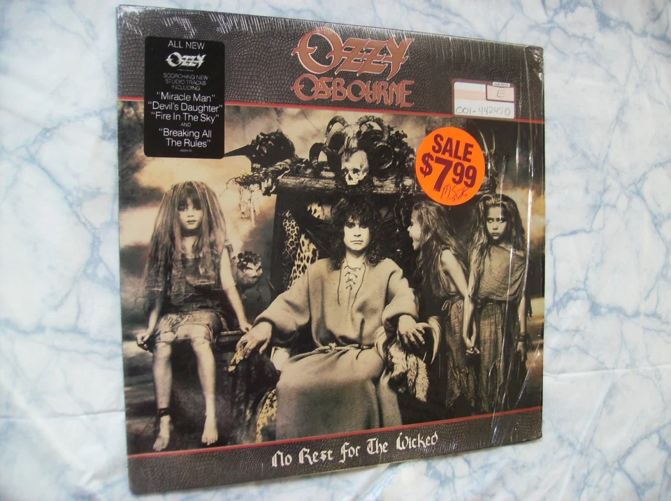 orig 1988 ! OZZY OSBOURNE - NO REST FOR THE WICKED LP in SHRINK ! + HYPE STICKER - Image 2 of 4