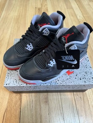 Nike Air Jordan 4 Retro Bred Reimagined GS 7Y FQ8213-006 BRAND NEW DS Authentic