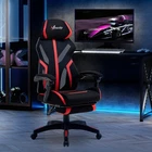 Mesh Office Chair Desk Swivel Task Recliner w/ Footrest, Lumbar Support, Red