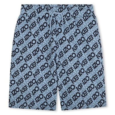 Kenzo All-Over Logo Print Cotton Shorts