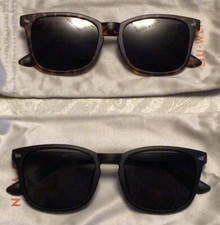 Two Pairs Liu-Wen Kids Square Sunglasses Black and Brown Tortoiseshell New