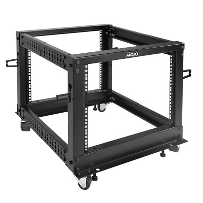 Tecmojo 8U Open Frame Server Rack,4-Post Adjustable Depth Network Rollong Rack