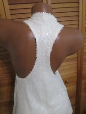 Wishlist Large Ivory Sequin Racerback Tank Top
