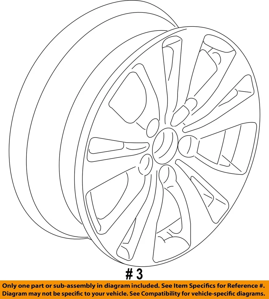 Used Wheel fits: 2014 Honda Odyssey 17x7 alloy 5 double spoke Grade B - Image 4 of 4