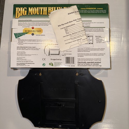 1998 Vintage Big Mouth Billy Bass Singing Sensation Original mit Box funktioniert nicht - Bild 2 von 3
