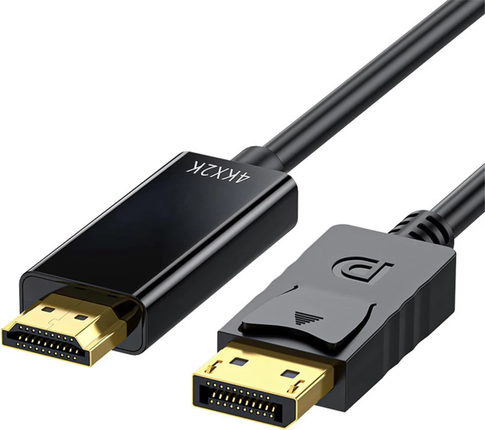 Displayport auf HDMI Kabel 4K DP zu HDMI Adapter Stecker Wandler Konverter 1,8M - Bild 3 von 4