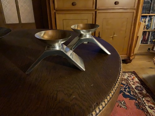 2 Kerzenleuchter, WMF, Ikora, alt Stil Bauhaus, Metall zerlegbar 60er Jahre - Bild 1 von 4
