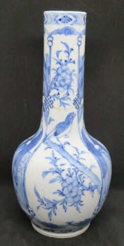 Chinese export blue & white vintage pre Victorian oriental antique bottle vase - Picture 4 of 17