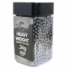 JAG Arms 2500rd Heavy Weight Seamless Double Polished .36g 6mm Airsoft BBs Black